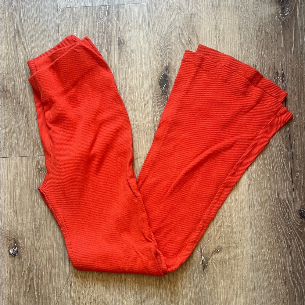 Vibrant Orange Flared Pants
